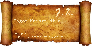 Fogas Krisztián névjegykártya