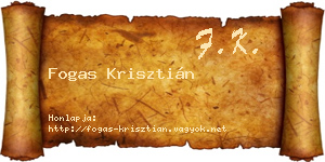 Fogas Krisztián névjegykártya